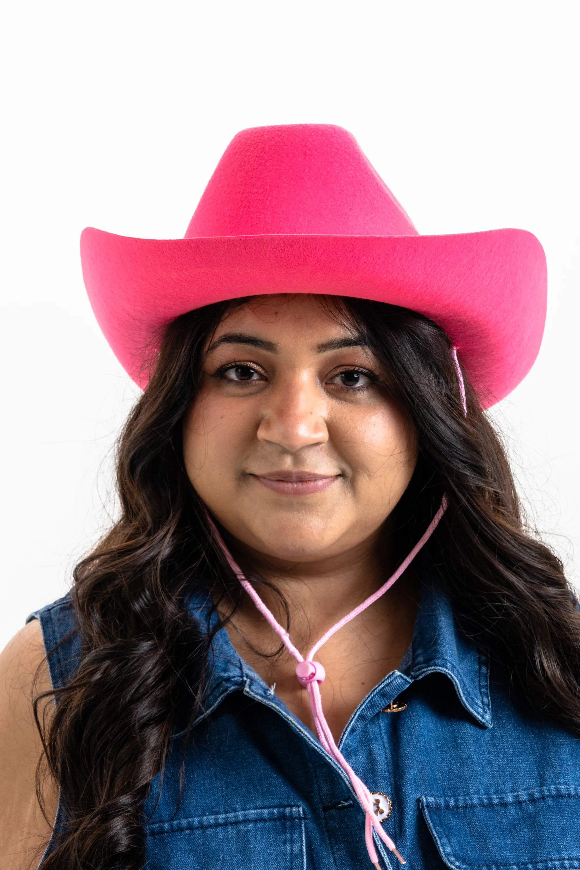 Adult Hot Pink Western Hat - Image 2