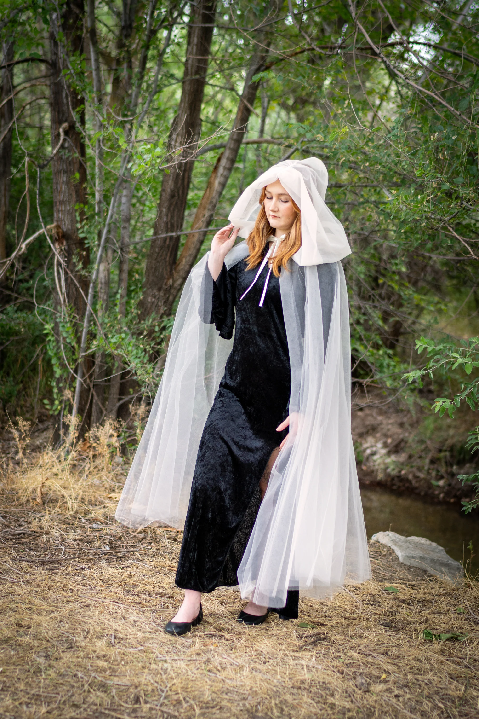 Adult Ivory Tulle Cloak - Image 4