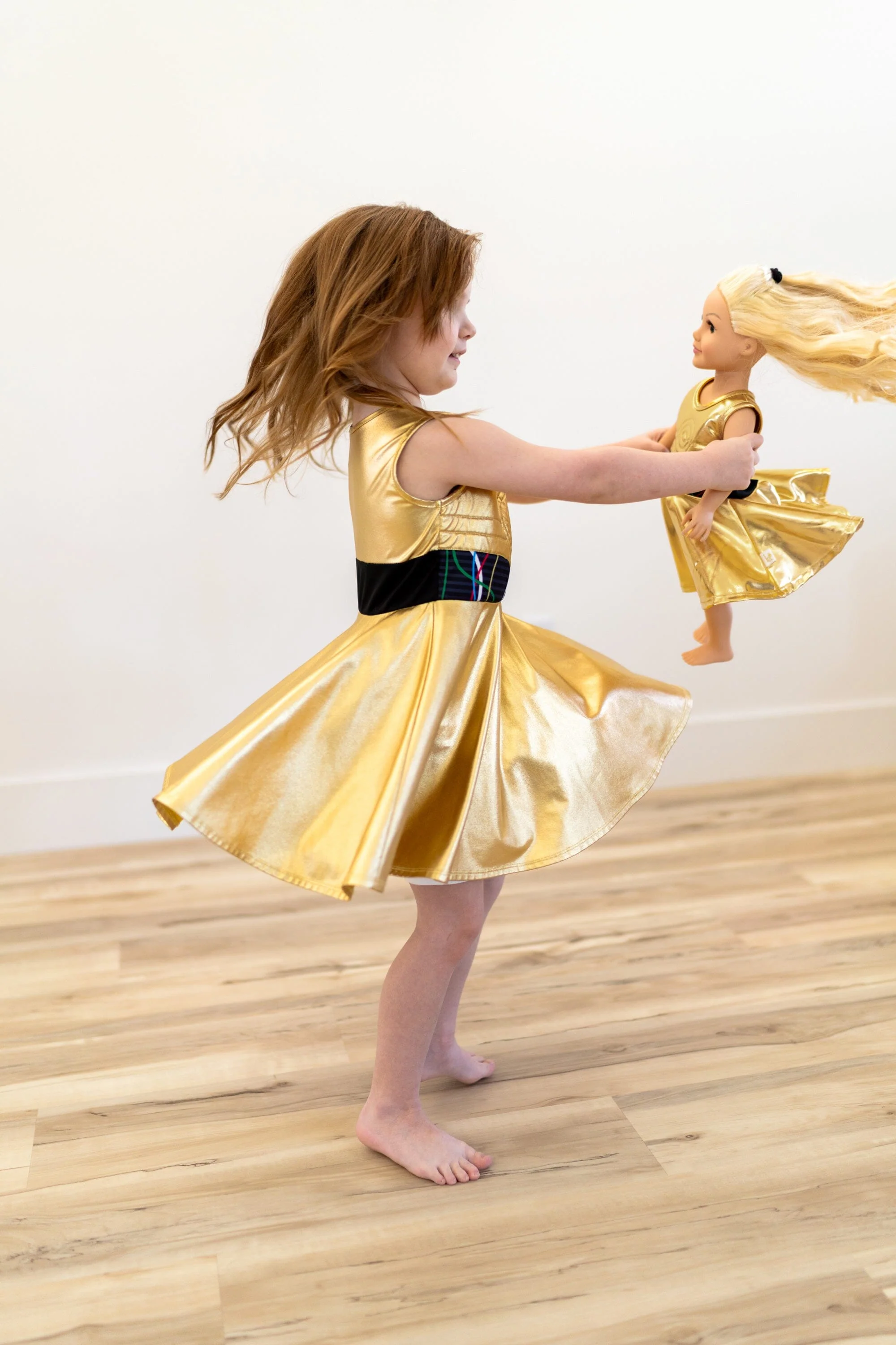 Doll Dress Galactic Gold Robot Twirl - Image 4