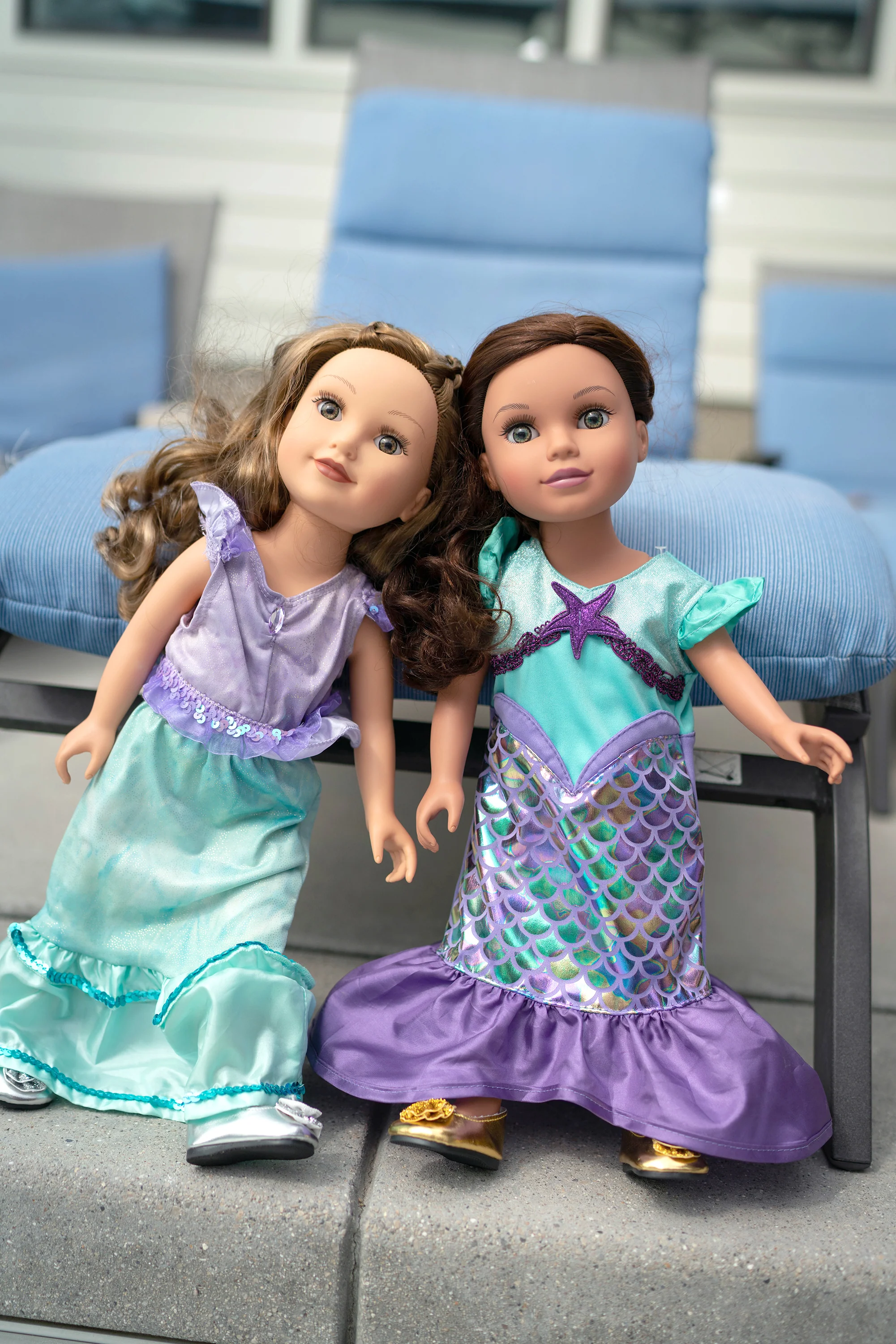 Doll Dress Purple Sparkle Mermaid - Image 3